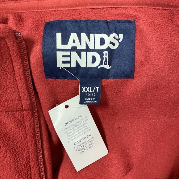 NWT Lands' End Men's Anyweather Fleece Quarter Zip Pullover In Burgundy Size XXL - Picture 2 of 7